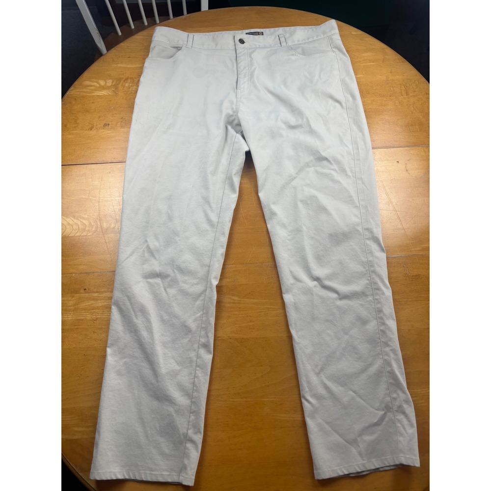 Peter Millar eb66 Performance 5-Pocket Pants Mens 40/32 Light Grey Wicking Golf